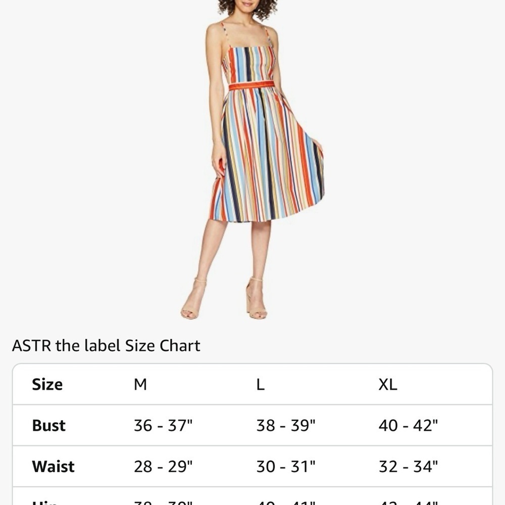 NWT ASTR the label Womens Shannon Casual Stripe Fit & Flare Cotton Dress Large - Picture 3 of 7